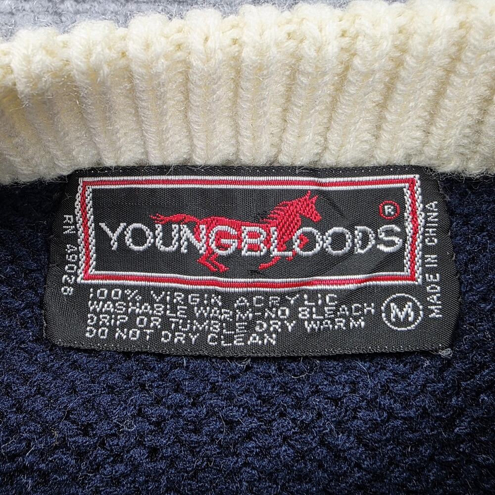 Youngbloods Sweater Men Medium Cream Southwestern Aztec Acrylic Knit Pullover 90 - Picture 2 of 16